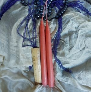 Hand dipped beeswax and soywax coral taper candles